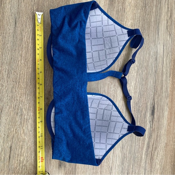 Victorias Secret Womens Bra 34D Racerback Semi Demi Blue Front Hook Padded - Picture 7 of 10